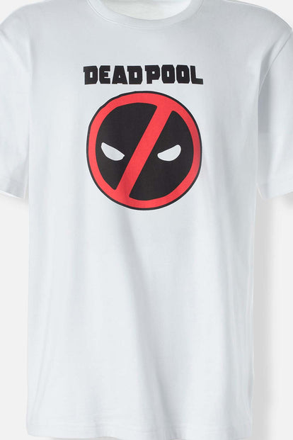 PIJAMA DE DEADPOOL PANTALÓN CORTO BLANCO Y NEGRO PARA HOMBRE