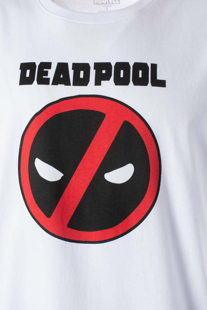 PIJAMA DE DEADPOOL PANTALÓN CORTO BLANCO Y NEGRO PARA HOMBRE
