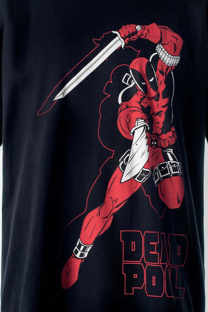 PIJAMA DE DEADPOOL DE PANTALÓN LARGO NEGRO Y BLANCO PARA HOMBRE
