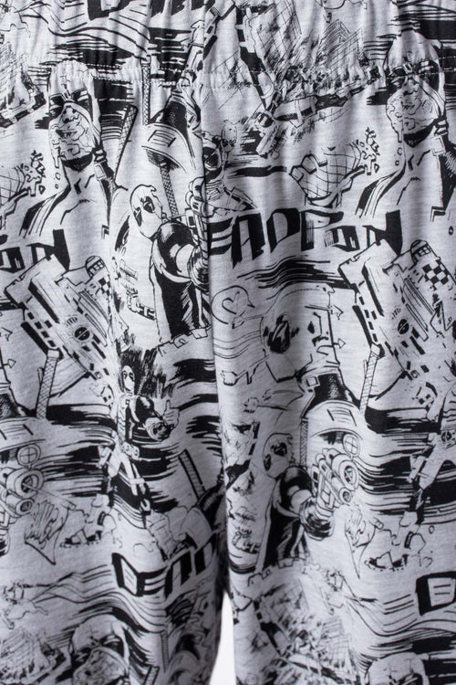 PIJAMA DE DEADPOOL DE PANTALÓN LARGO NEGRO Y BLANCO PARA HOMBRE