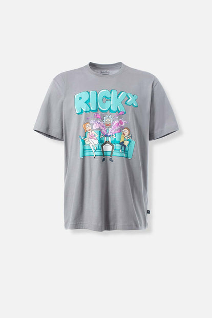  CAMISETA DE RICK Y MORTY MANGA CORTA GRIS HUMO PARA HOMBRE