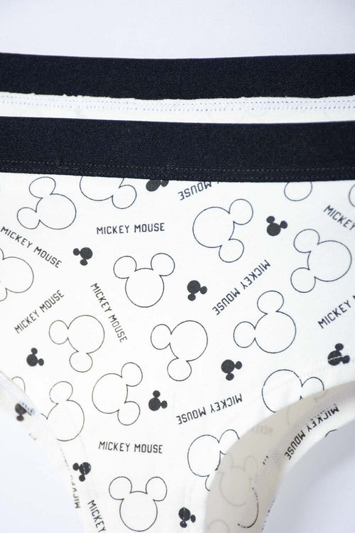 PACK X2 PANTIES DE MICKEY MOUSE NEGRO Y MARFIL PARA MUJER