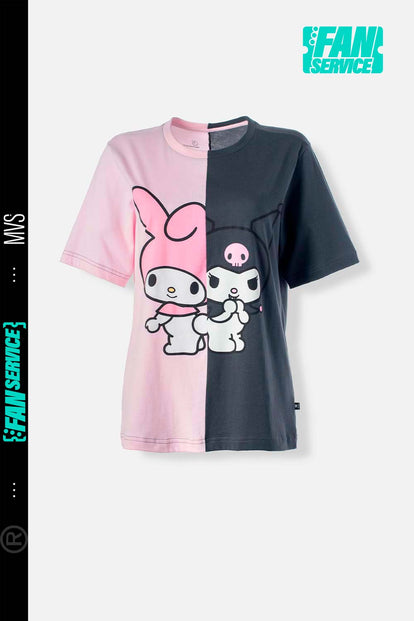 CAMISETA DE MY MELODY & KUROMI REGULAR FIT PARA MUJER