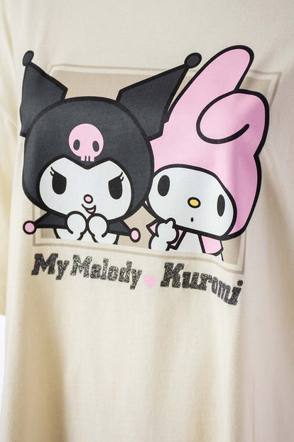  CAMISETA DE MY MELODY & KUROMI RELAX FIT PARA MUJER