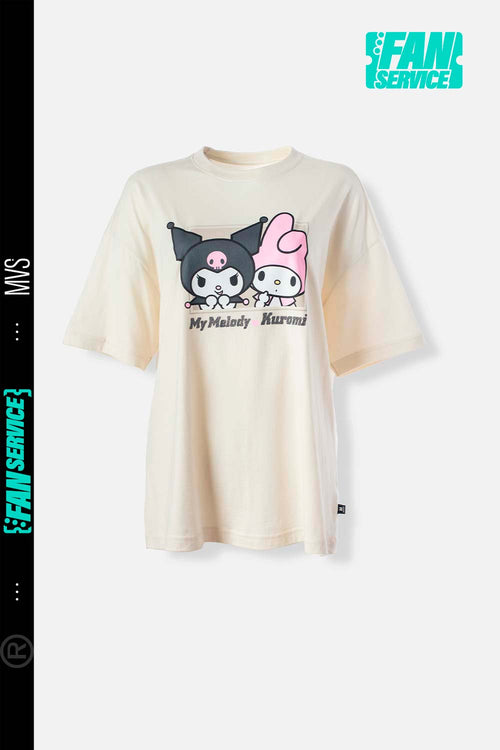 Card slide image -  CAMISETA DE MY MELODY & KUROMI MARFIL OSCURO MANGA CORTA PARA MUJER