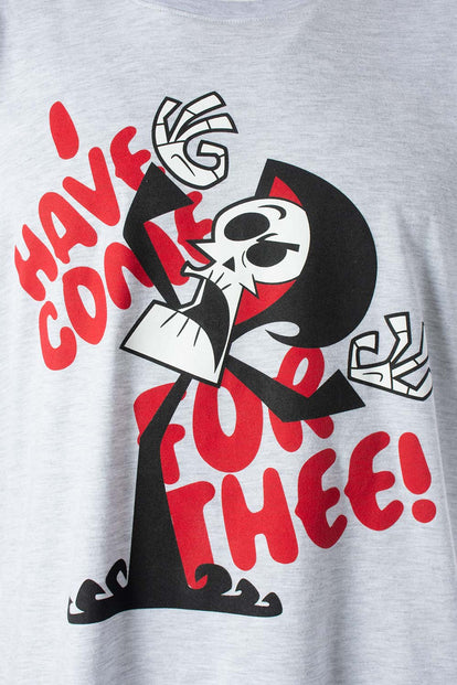 PIJAMA DE BILLY Y MANDY GRIS Y ROJA DE PANTALÓN CORTO PARA HOMBRE