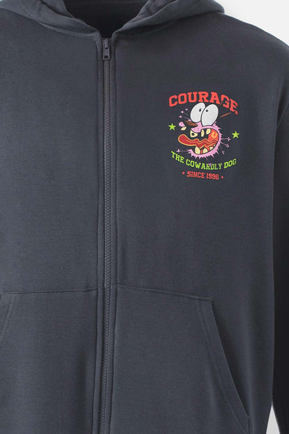 BUZO DE CORAJE GRIS CON CAPUCHA PARA HOMBRE