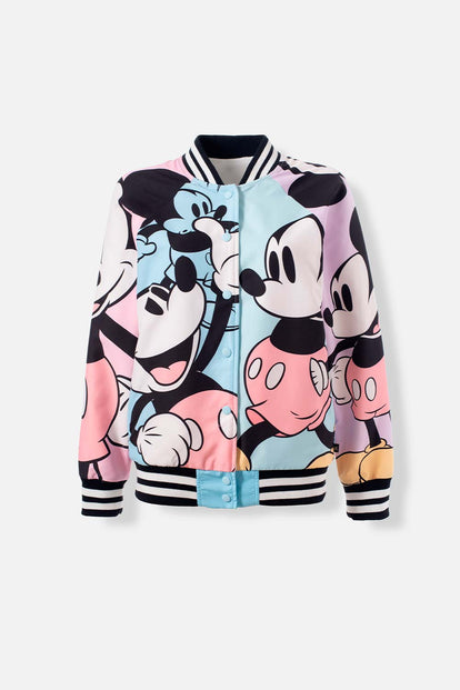 CHAQUETA DE MICKEY MOUSE MULTICOLOR ABIERTA PARA MUJER