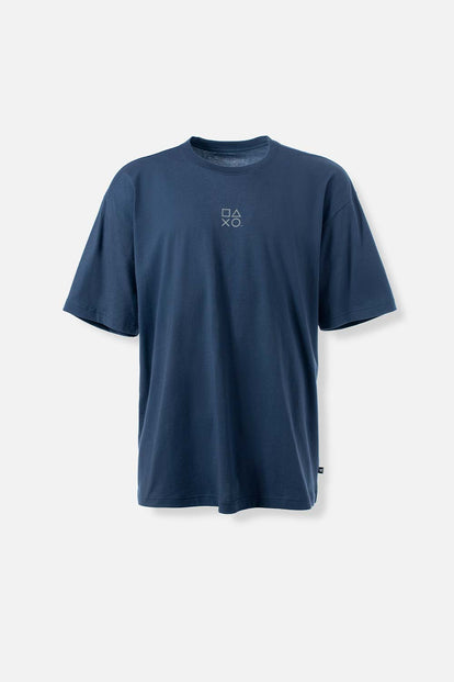  CAMISETA DE PLAY STATION OVERSIZE AZUL PARA HOMBRE