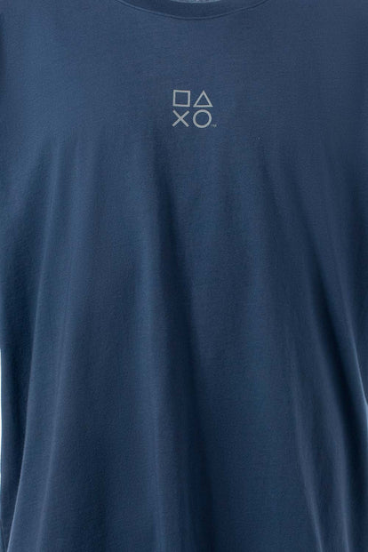  CAMISETA DE PLAY STATION OVERSIZE AZUL PARA HOMBRE