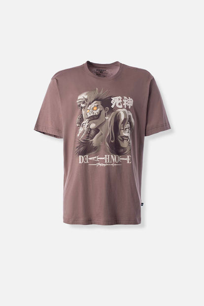  CAMISET DE DEATH NOTE MANGA CORTA CAFÉ PARA HOMBRE