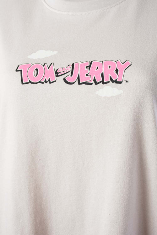 Card slide image -  CAMISETA DE TOM Y JERRY MANGA CORTA GRIS CLARO PARA MUJER