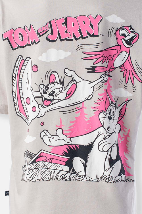 Card slide image -  CAMISETA DE TOM Y JERRY MANGA CORTA GRIS CLARO PARA MUJER