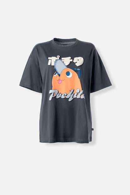  CAMISETA DE POCHITA MANGA CORTA GRIS PARA MUJER