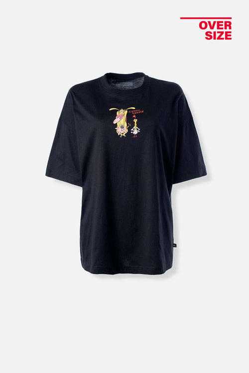 CAMISETA DE LA VACA Y EL POLLITO OVERSIZED FIT PARA MUJER