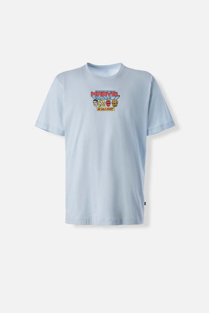  CAMISETA DE MARVEL MANGA CORTA AZUL PARA HOMBRE
