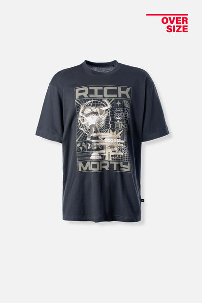 CAMISETA DE RICK & MORTY OVERSIZED FIT  PARA HOMBRE