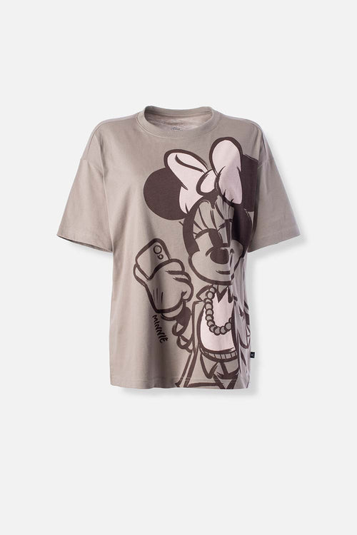 Card slide image -  CAMISETA MICKEY MOUSE GRIS ESTAMPADA EN FRENTE PARA MUJER
