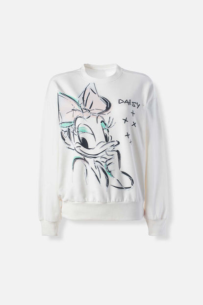  BUZO DE DAISY MARFIL DE DISEÑO CERRADO PARA MUJER