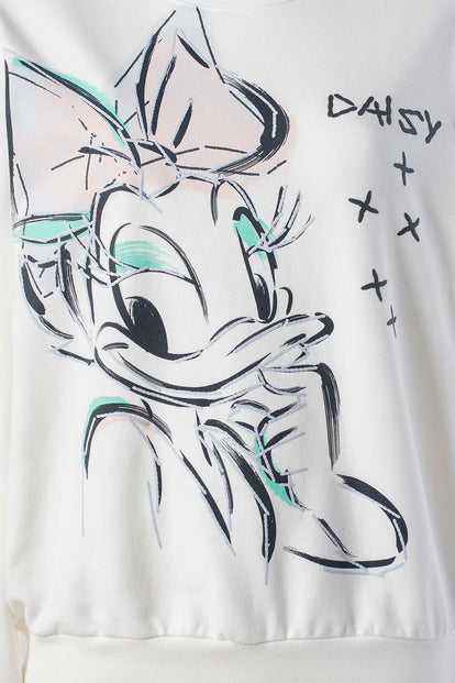 BUZO DE DAISY MARFIL DE DISEÑO CERRADO PARA MUJER