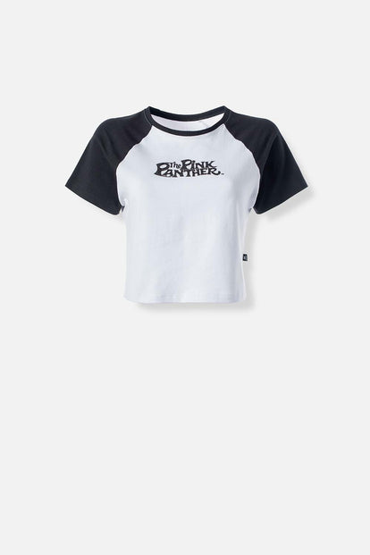  CAMISETA DE PANTERA ROSA CROP TOP PARA MUJER