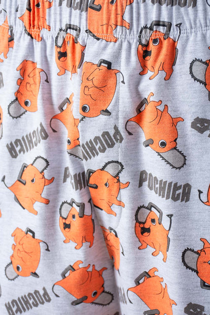 PIJAMA DE POCHITA PANTALÓN CORTO GRIS PARA HOMBRE