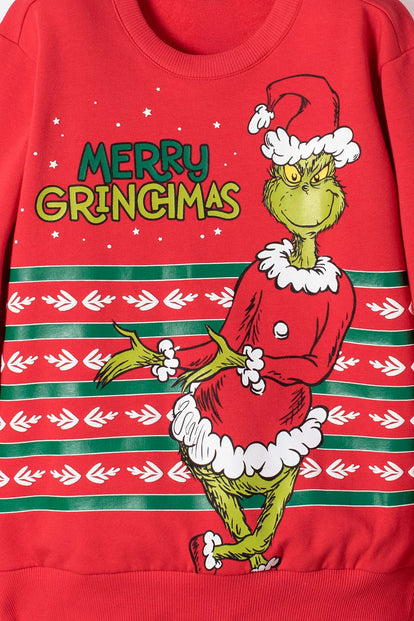  BUZO DE GRINCH CERRADO ROJO PARA NIÑO UNISEX