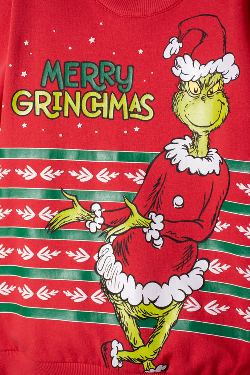 Card slide image -  BUZO DE GRINCH CERRADO ROJO PARA NIÑO UNISEX