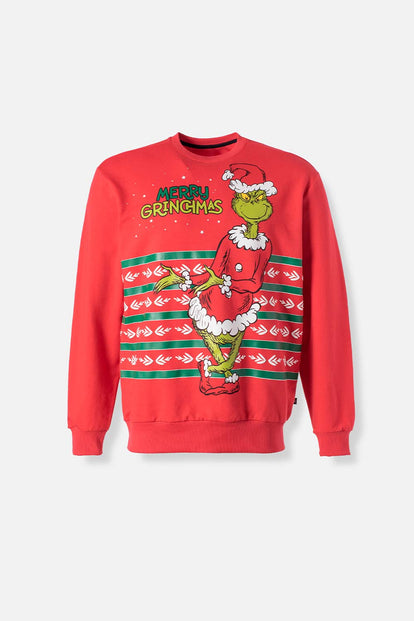  BUZO DE GRINCH CERRADO ROJO PARA ADULTO UNISEX