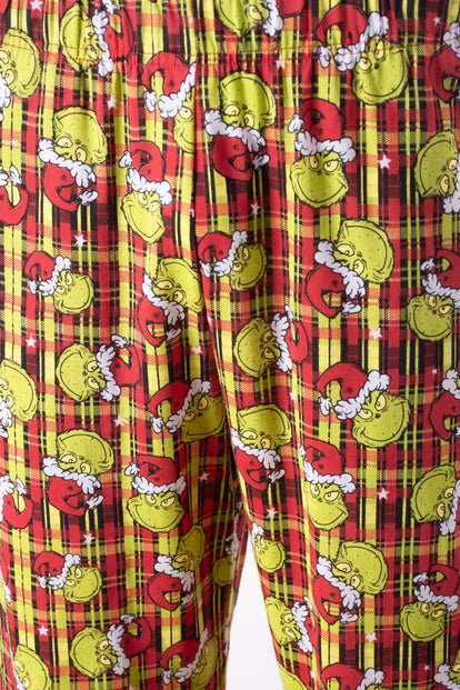  PIJAMA THE GRINCH CON PANTALÓN LARGO ROJO PARA HOMBRE