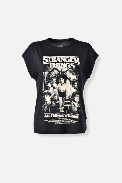  CAMISETA DE STRANGER THINGS REGULAR FIT PARA MUJER