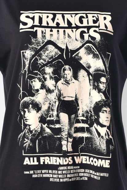  CAMISETA DE STRANGER THINGS REGULAR FIT PARA MUJER