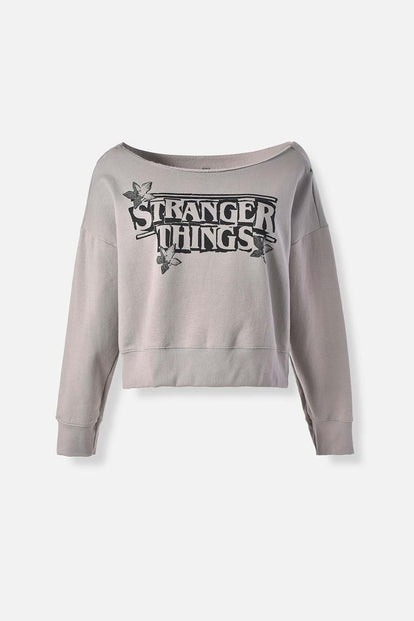 BUZO DE STRANGER THINGS CERRADO GRIS PARA