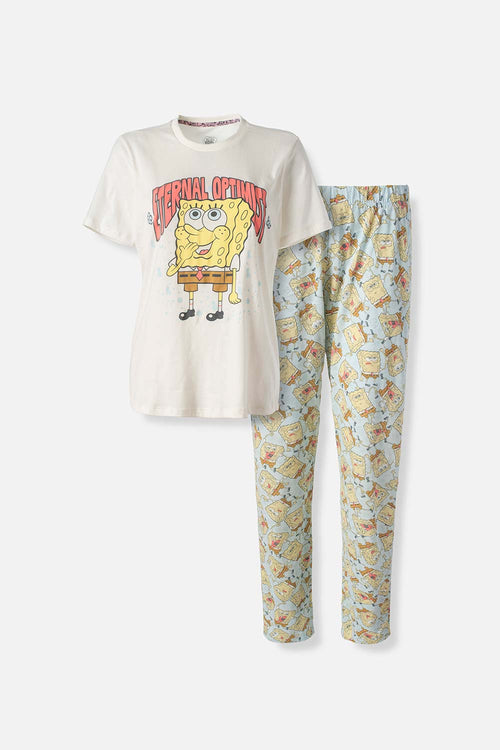 PIJAMA DE BOB ESPONJA DE PANTALON LARGO PARA MUJER