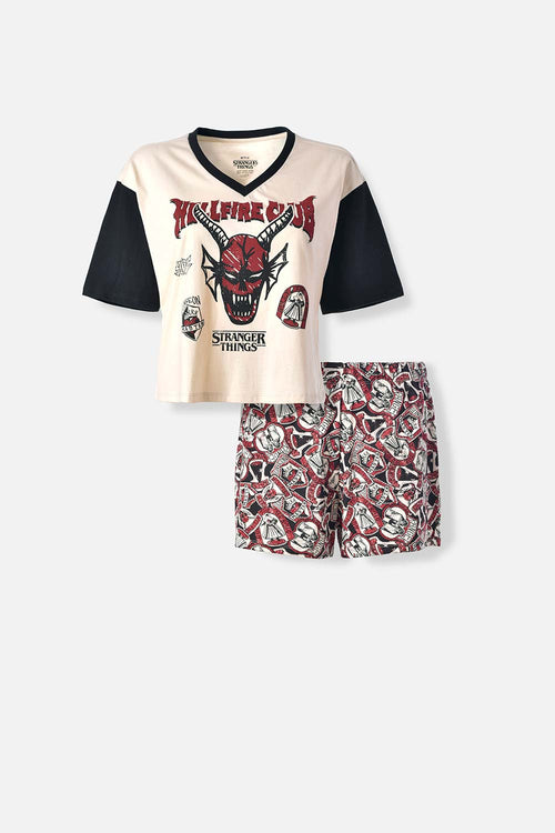 PIJAMA DE STRANGER THINGS PANTALÓN CORTO PARA MUJER