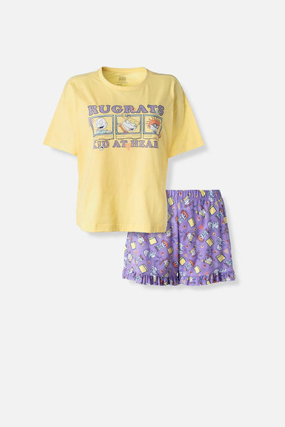 PIJAMA DE RUGRATS CON SHORT PARA MUJER