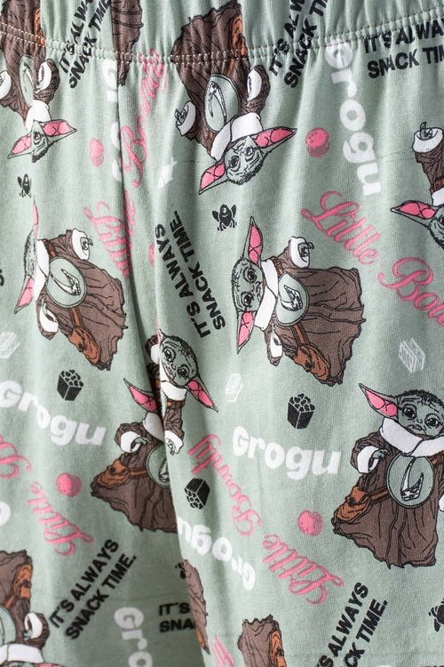 PIJAMA DE MANDALORIAN CON PANTALON CORTO PARA MUJER