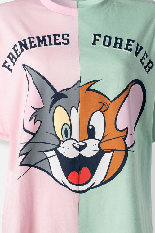 CAMISETA DE TOM Y JERRY REGULAR FIT PARA MUJER