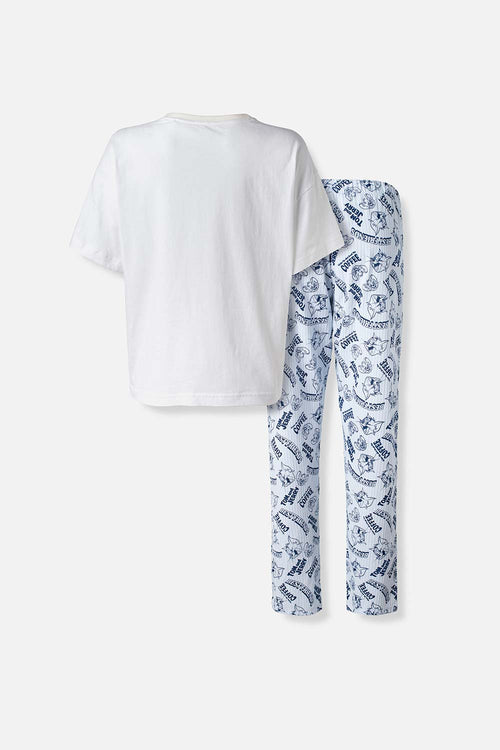 PIJAMA DE TOM Y JERRY CON PANTALON LARGO PARA MUJER