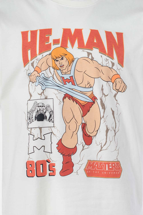 CAMISETA DE HE MAN BLANCA REGULAR FIT PARA HOMBRE
