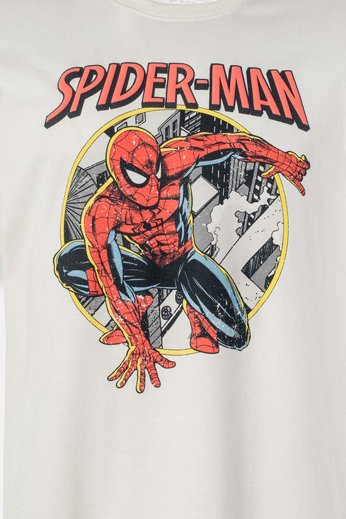 CAMISETA DE SPIDERMAN REGULAR FIT BLANCA PARA HOMBRE