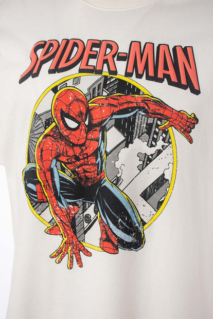 CAMISETA DE SPIDERMAN REGULAR FIT BLANCA PARA HOMBRE