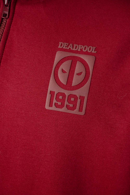 BUZO DE DEADPOOL CON CIERRE Y CAPUCHA PARA HOMBRE