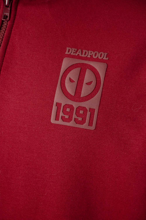BUZO DE DEADPOOL CON CIERRE Y CAPUCHA PARA HOMBRE