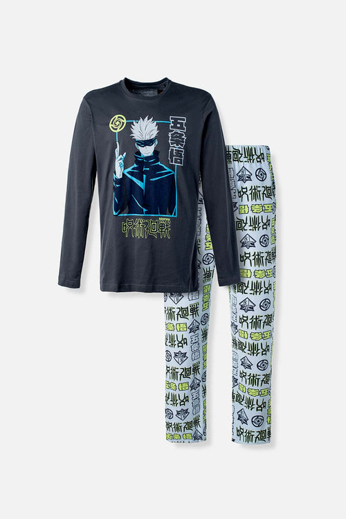 PIJAMA DE JUJUTSU KAISEN CON PANTALON LARGO PARA HOMBRE