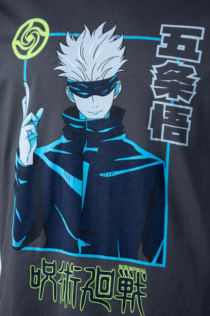 PIJAMA DE JUJUTSU KAISEN CON PANTALON LARGO PARA HOMBRE