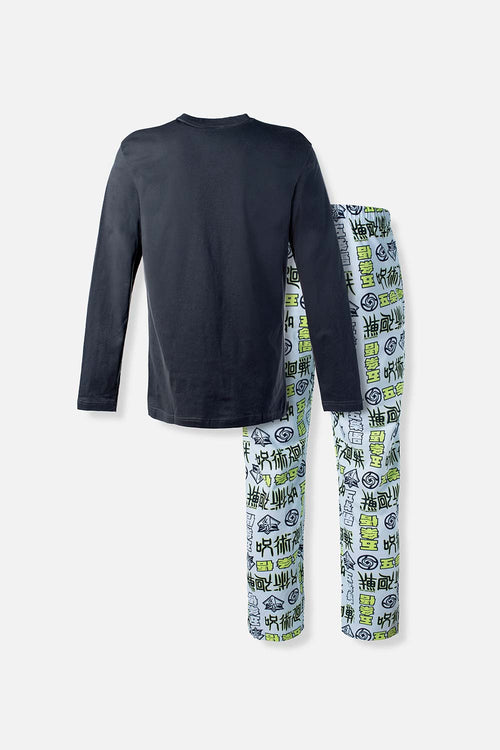 PIJAMA DE JUJUTSU KAISEN CON PANTALON LARGO PARA HOMBRE
