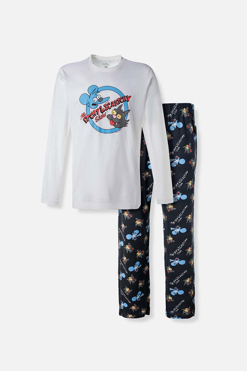 PIJAMA DE LOS SIMPSONS CON PANTALON LARGO PARA HOMBRE
