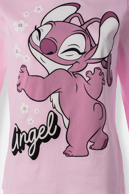 PIJAMA DE LILO Y STITCH CON PANTALON Y BUZO LARGO PARA MUJER