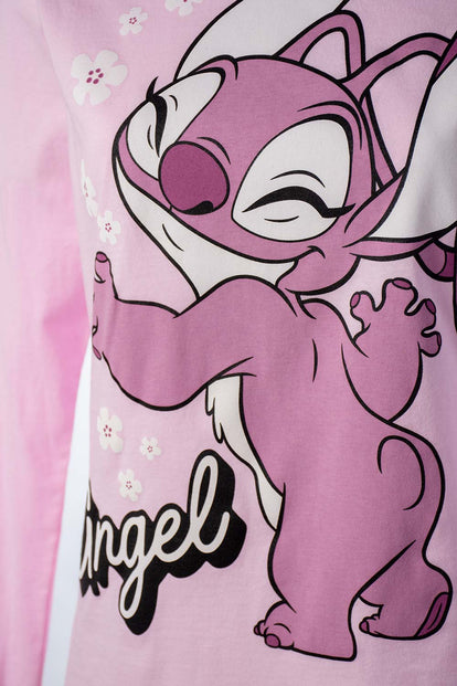 PIJAMA DE LILO Y STITCH CON PANTALON Y BUZO LARGO PARA MUJER